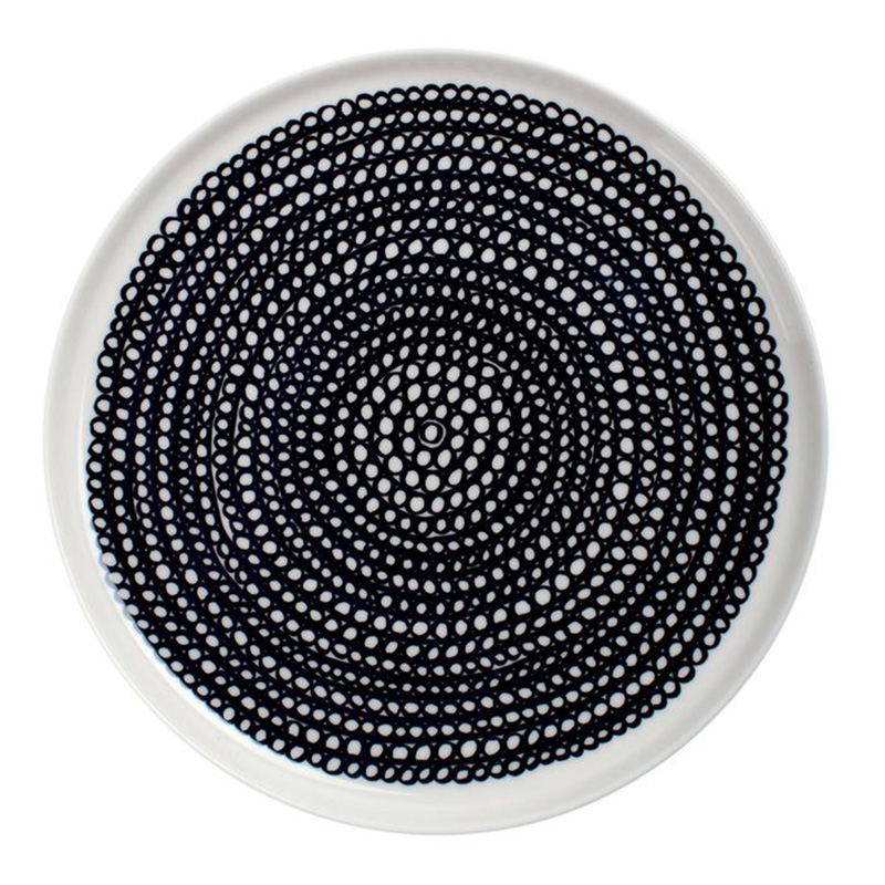 Assiette, Marimekko — Noir réglisse