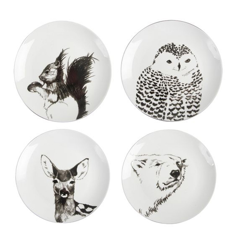 Assiettes animaux nordique, &K — Noir réglisse
