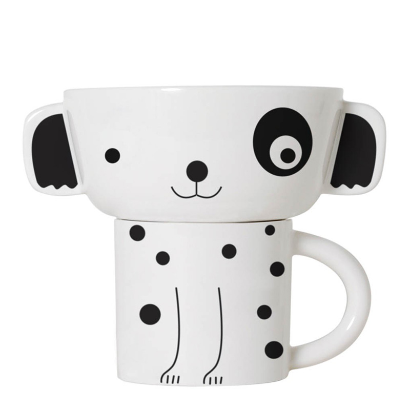 Set bol et tasse, Wee Gallery — Blanc Neige, Ponio