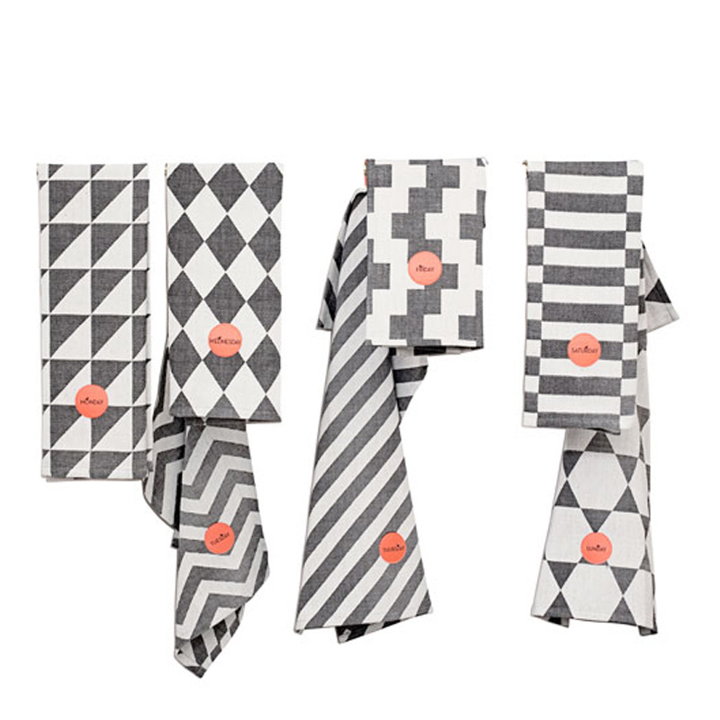 Torchons Semainier, Ferm Living — Gris Souris, Ponio